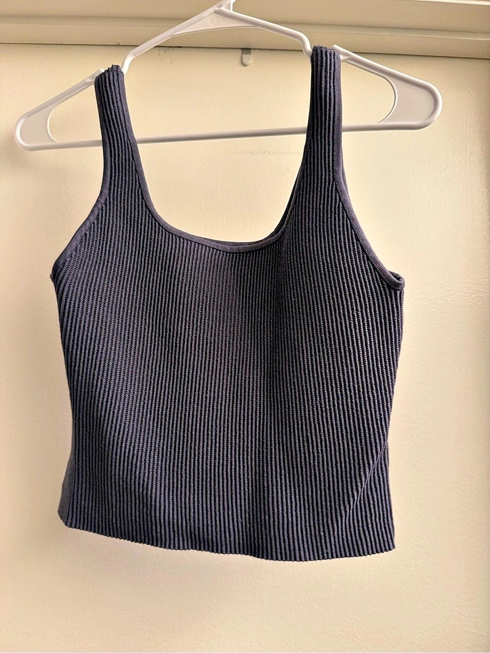 Quince Cotton Cashmere Ribbed Tank Gray Medium